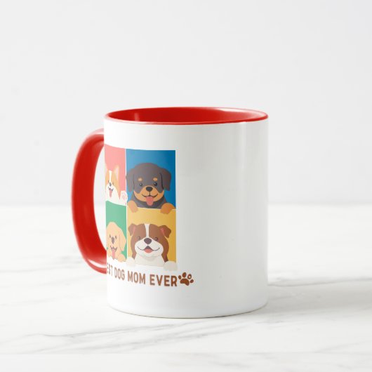 "Beste Dog Mom Ever" Mok Perfect Gift voor Dog Mom (Voorkant links)