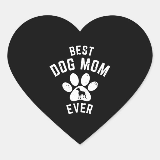 BESTE DOG MOM OOIT HART STICKER (Voorkant)