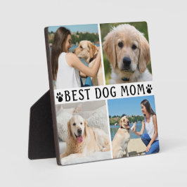 BESTE DOG MOM Photo Collage Paw Print Fotoplaat