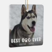 BESTE DOG OOIT Pauw Druk persoonlijke foto af Keramisch Ornament (Rechts)