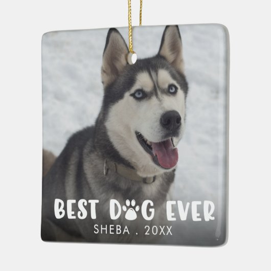 BESTE DOG OOIT Pauw Druk persoonlijke foto af Keramisch Ornament (Links)