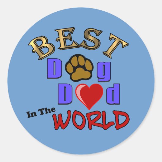 Beste Dog Pap in de Wereld Sticker (Voorkant)