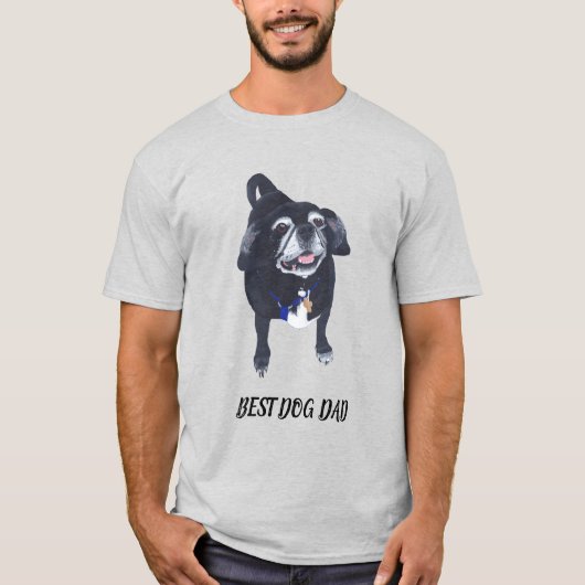 Beste Dog Pap, Zwart-wit Pug T - shirts (Voorkant)