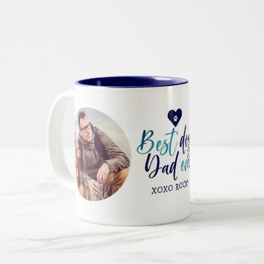 Beste Dog Papa Ooit 2-foto Mok (Voorkant links)