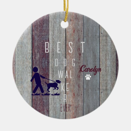 Beste Dog Walker Ooit Christmas Gift Ornament (Voorkant)