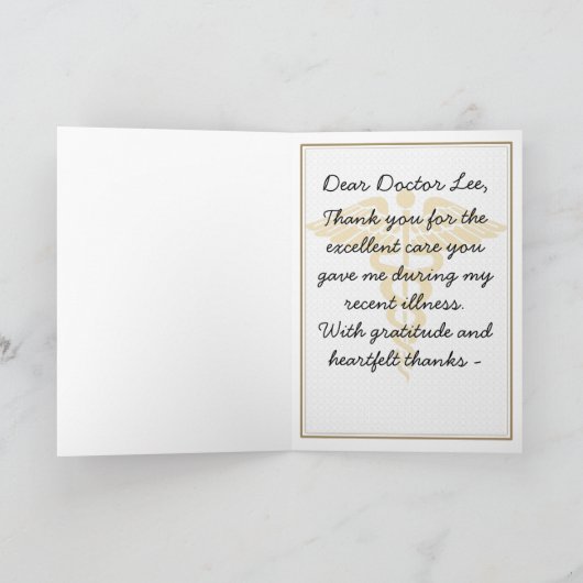 Beste dokter, bedankt! bedankkaart (Binnen)