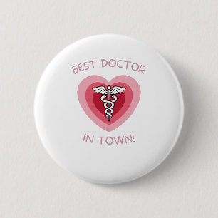 Beste Dokter in de Stad Hart Medisch Ontwerp Ronde Button 5,7 Cm