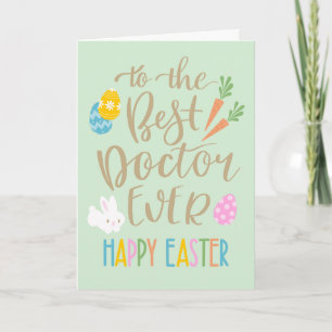 Beste dokter ooit Gelukkig Pasen Typografie Kaart