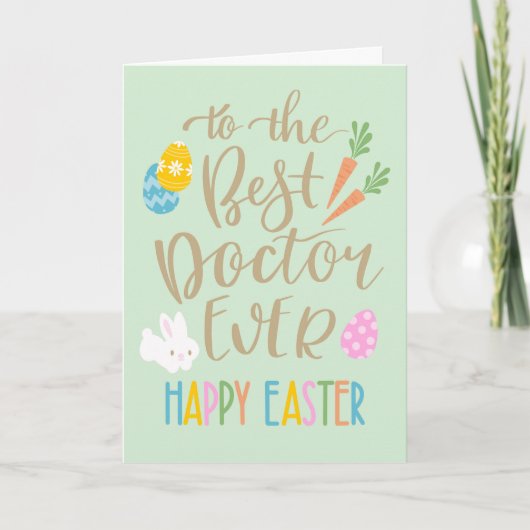 Beste dokter ooit Gelukkig Pasen Typografie Kaart (Voorkant)