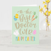 Beste dokter ooit Gelukkig Pasen Typografie Kaart (Gele Bloem)