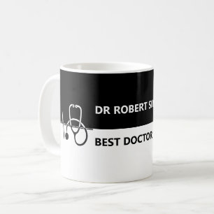 Beste dokter ooit, op maat gesneden naam zwart en  koffiemok