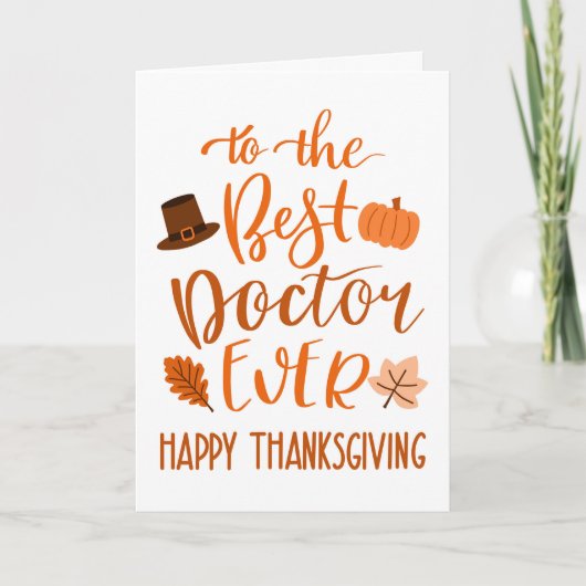 Beste dokter ooit Thanksgiving dag in Sinaasappel Kaart (Voorkant)