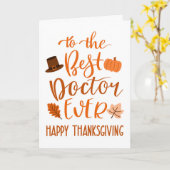 Beste dokter ooit Thanksgiving dag in Sinaasappel Kaart (Gele Bloem)