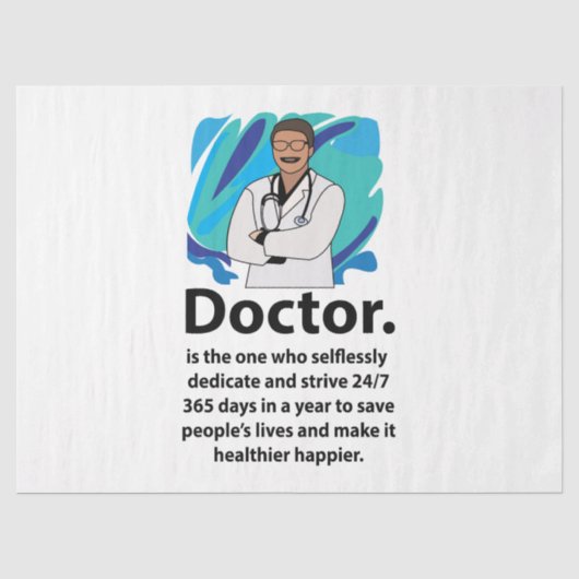 Beste Dokter Ooit Waardering  Tissuepapier (Voorkant)