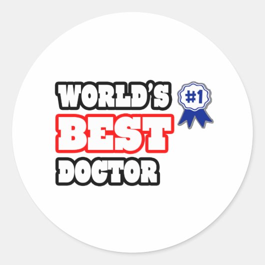 Beste dokter ter wereld ronde sticker (Voorkant)