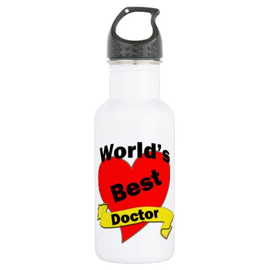 Beste dokter ter wereld waterfles (Voorkant)