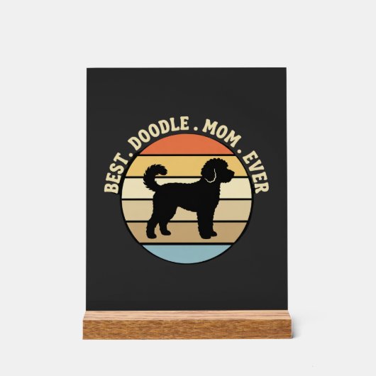 Beste Doodle Moeder Ooit Retro Hond Acryl Bord (Voorkant)
