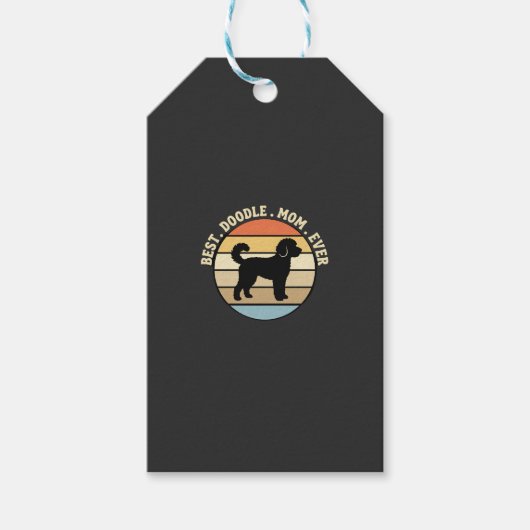 Beste Doodle Moeder Ooit Retro Hond Cadeaulabel (Voorkant)