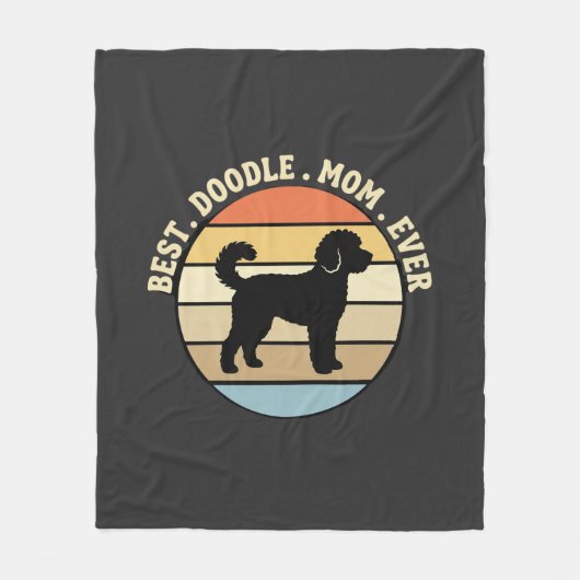 Beste Doodle Moeder Ooit Retro Hond Fleece Deken (Voorkant)