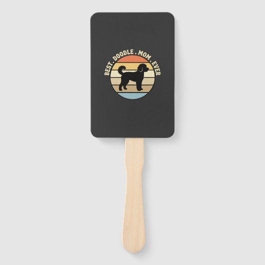 Beste Doodle Moeder Ooit Retro Hond Handwaaier (Voorkant)