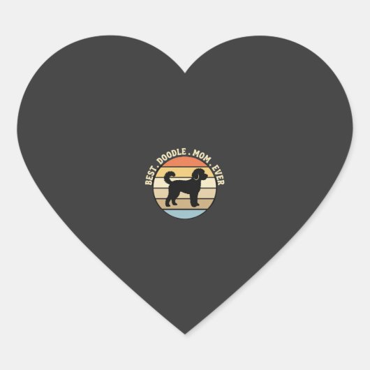 Beste Doodle Moeder Ooit Retro Hond Hart Sticker (Voorkant)