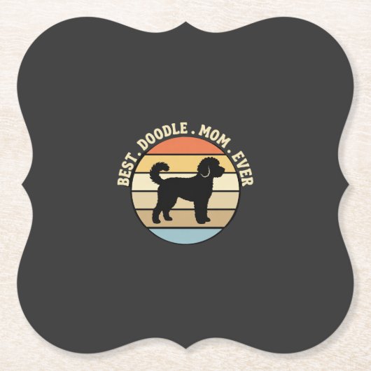 Beste Doodle Moeder Ooit Retro Hond Kartonnen Onderzetters (Voorkant)