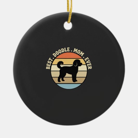 Beste Doodle Moeder Ooit Retro Hond Keramisch Ornament (Voorkant)