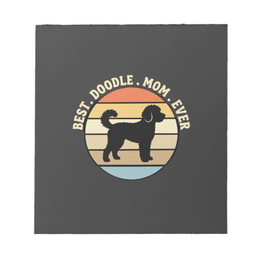 Beste Doodle Moeder Ooit Retro Hond Notitieblok (Voorkant)