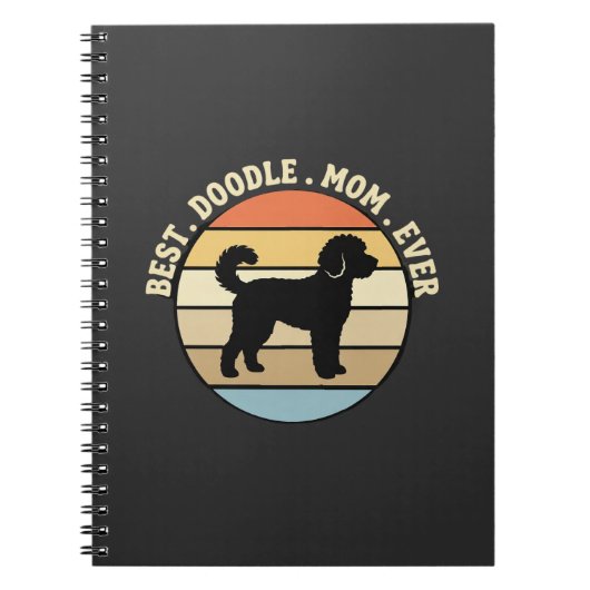 Beste Doodle Moeder Ooit Retro Hond Notitieboek (Voorkant)