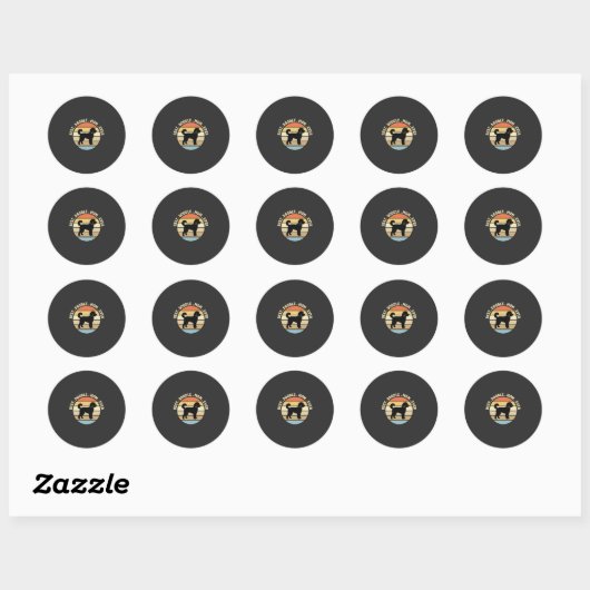 Beste Doodle Moeder Ooit Retro Hond Ronde Sticker (Vel)