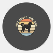 Beste Doodle Moeder Ooit Retro Hond Ronde Sticker (Voorkant)