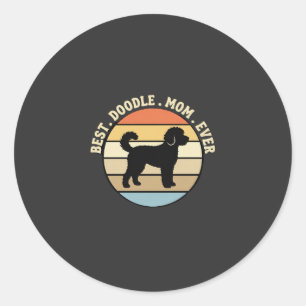 Beste Doodle Moeder Ooit Retro Hond Ronde Sticker