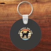 Beste Doodle Moeder Ooit Retro Hond Sleutelhanger (Voorkant)