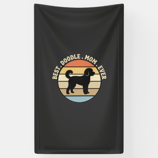 Beste Doodle Moeder Ooit Retro Hond Spandoek (Verticaal)
