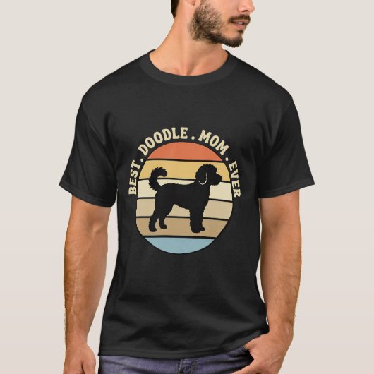 Beste Doodle Moeder Ooit Retro Hond T-shirt (Voorkant)