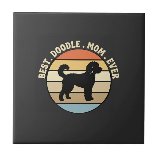 Beste Doodle Moeder Ooit Retro Hond Tegeltje (Voorkant)