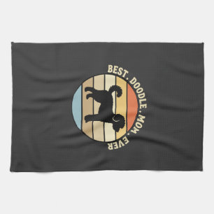 Beste Doodle Moeder Ooit Retro Hond Theedoek