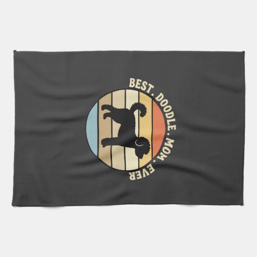 Beste Doodle Moeder Ooit Retro Hond Theedoek (Horizontaal)