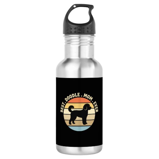 Beste Doodle Moeder Ooit Retro Hond Waterfles (Voorkant)