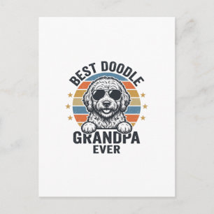 Beste Doodle Opa Ooit Vintage Hond Shirt Ontwerp_ Briefkaart