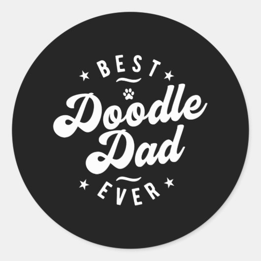 Beste Doodle Papa ooit Doodle Papa Ronde Sticker (Voorkant)