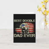 Beste Doodle Papa Ooit Goldendoodle 4 juli Cadeau Kaart (Gele Bloem)