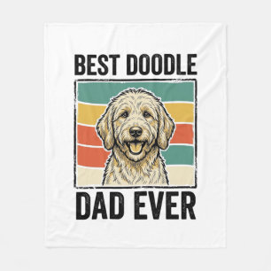 Beste Doodle Papa Ooit Vintage Hond Shirt Ontwerp_ Fleece Deken