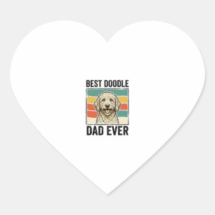 Beste Doodle Papa Ooit Vintage Hond Shirt Ontwerp_ Hart Sticker