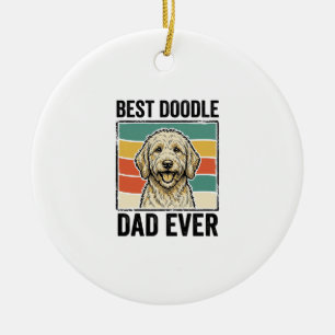 Beste Doodle Papa Ooit Vintage Hond Shirt Ontwerp_ Keramisch Ornament