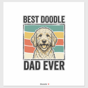Beste Doodle Papa Ooit Vintage Hond Shirt Ontwerp_ Sticker