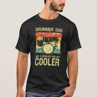 Beste drummer vader voor mannen muziek drums plaat t-shirt