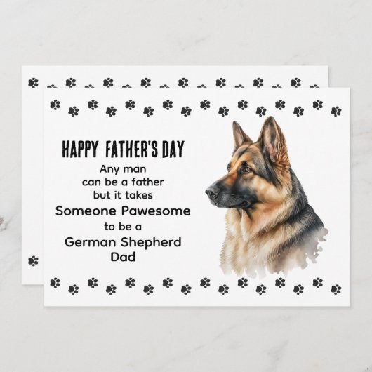 Beste Duitse Herder Hond Papa Vaderdag Custom Feestdagenkaart (Voorkant / Achterkant)