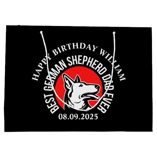 Beste Duitse herder vader ooit verjaardagscadeau Groot Cadeauzakje (Achterkant)