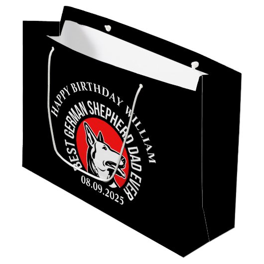 Beste Duitse herder vader ooit verjaardagscadeau Groot Cadeauzakje (Voorkant Gekanteld)